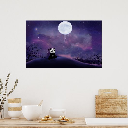 Panda Moon Poster (Küche)