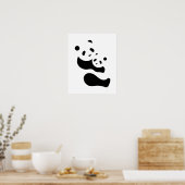 Panda Mother & Cub Print 16 x 20 - White Poster (Küche)