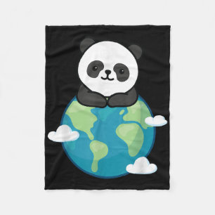 Panda Mother Earth Day Funny for Planet Environmen Fleecedecke