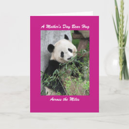 Panda Mother's Day Bär umarmt über die Meilen rosa Karte