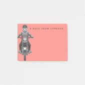 Panda Motorcyle Reiter | addieren Ihren Namen Post-it Klebezettel (Vorderseite)