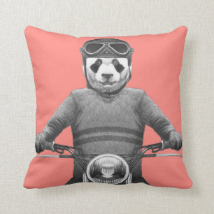 Panda Motorcyle Reiter Kissen