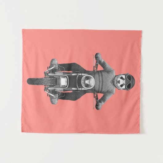 Panda Motorcyle Reiter Wandteppich (Vorderseite (Horizontal))