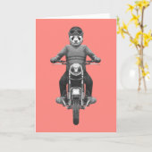 Panda Motorcyle Rider Karte (Gelbe Blume)