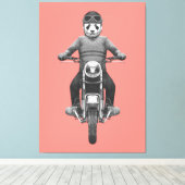 Panda Motorcyle Rider Leinwanddruck (Insitu (Holzboden))
