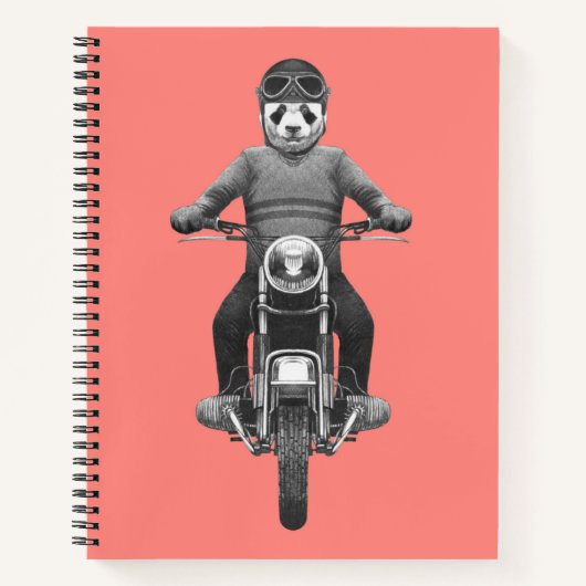 Panda Motorcyle Rider Notizblock (Vorderseite)