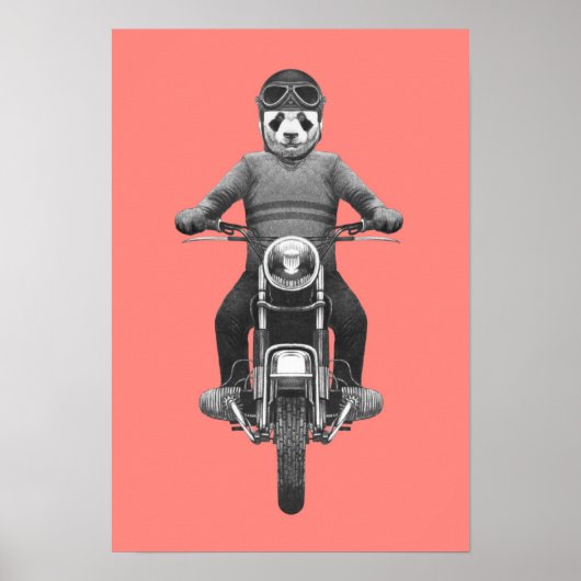 Panda Motorcyle Rider Poster (Vorne)