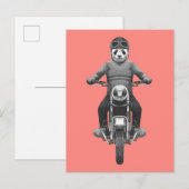 Panda Motorcyle Rider Postkarte (Vorne/Hinten)