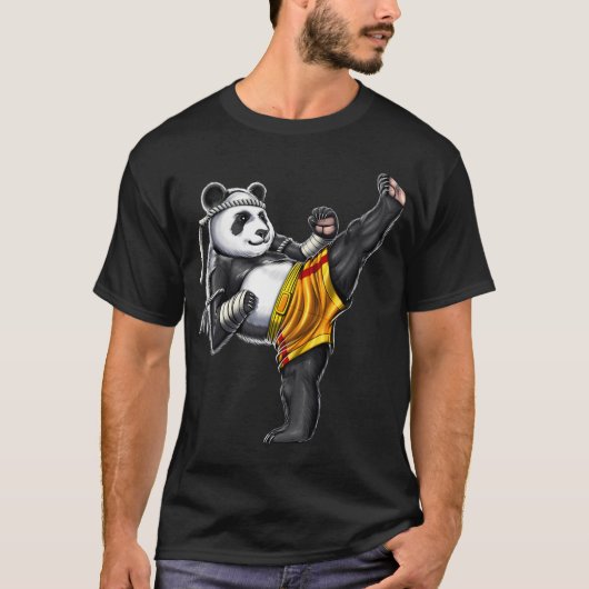 Panda Muay Thai Kämpfer T-Shirt (Vorderseite)