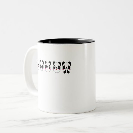 Panda-Multifaces Zweifarbige Tasse (Vorderseite Links)