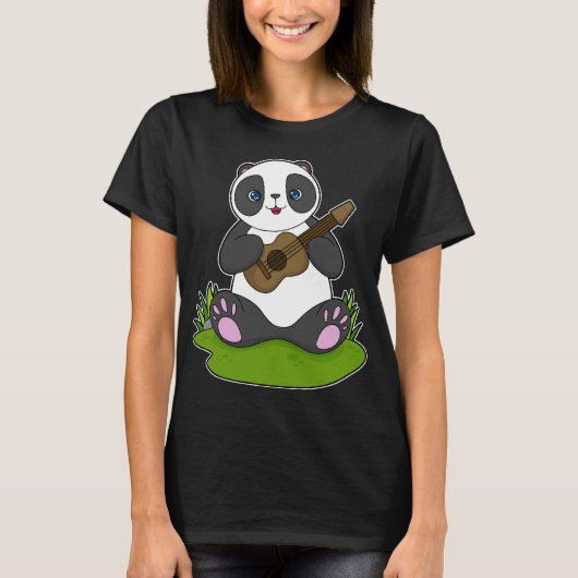 Panda Musician Gitarre T-Shirt (Vorderseite)