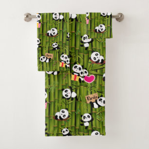 Panda-Muster 2 Badhandtuch Set