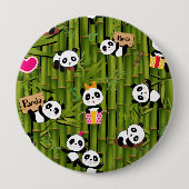 Panda-Muster 2 Button (Vorderseite)