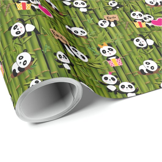 Panda-Muster 2 Geschenkpapier (Rolleneckpunkt)
