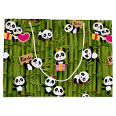 Panda-Muster 2 Große Geschenktüte (Rückseite)