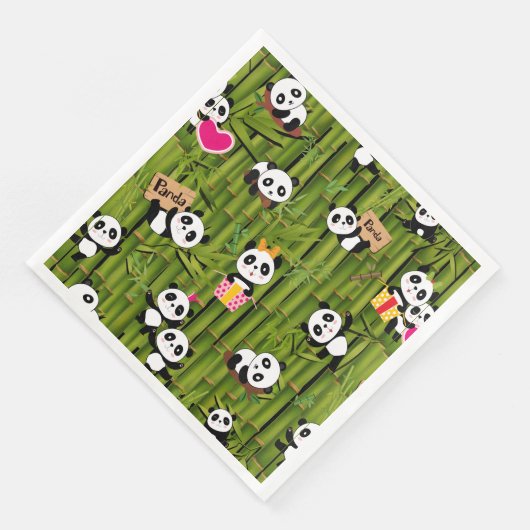 Panda-Muster 2 Serviette (Ecke)