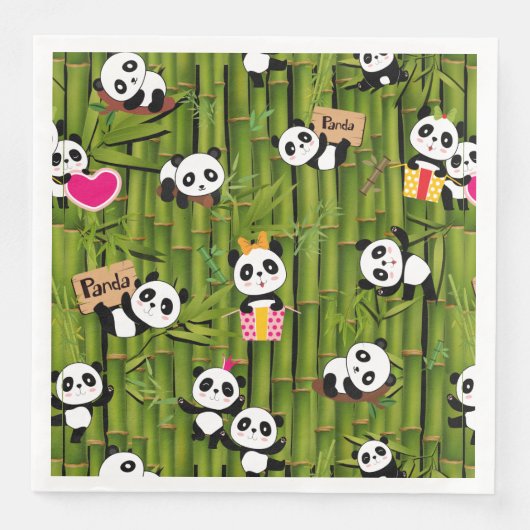 Panda-Muster 2 Serviette (Vorderseite)