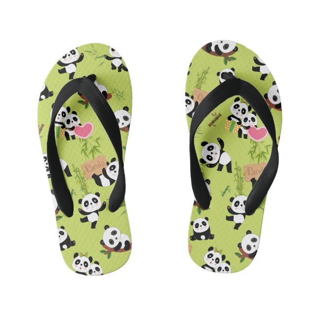 Panda-Muster 3 Kinderbadesandalen (Fußbett)
