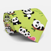 Panda-Muster 3 Krawatte (Gerollt)