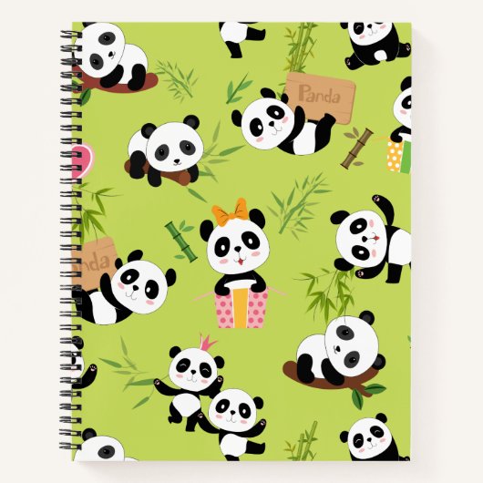 Panda-Muster 3 Notizblock (Vorderseite)