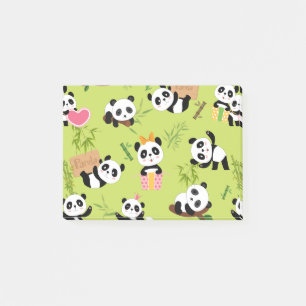 Panda-Muster 3 Post-it Klebezettel