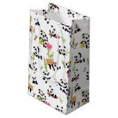 Panda-Muster Kleine Geschenktüte (Rückseite Schrägansicht)