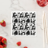 Panda Muster LGrey BG Serviette (Beispiel)