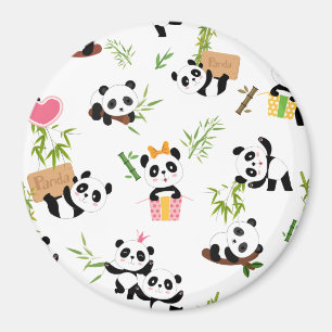 Panda-Muster Magnet