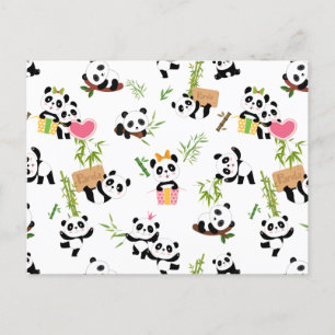 Panda-Muster Postkarte