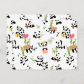 Panda-Muster Postkarte (Vorne/Hinten)