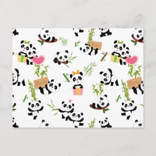 Panda-Muster Postkarte