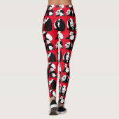 Panda Muster Red BG Leggings (Rückseite)