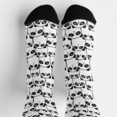 Panda Muster schwarz-weiß Socken (Oben)