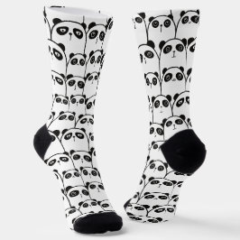 Panda Muster schwarz-weiß Socken