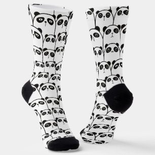 Panda Muster schwarz-weiß Socken