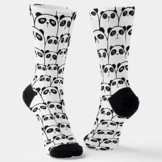Panda Muster schwarz-weiß Socken