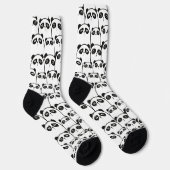 Panda Muster schwarz-weiß Socken (Rechts)