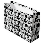 Panda Muster White BG Große Geschenktüte (Vorderseite Schrägansicht)