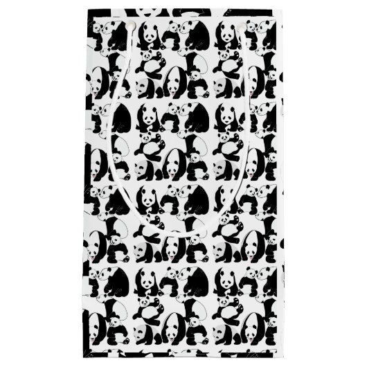 Panda Muster White BG Kleine Geschenktüte (Vorderseite)