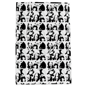 Panda Muster White BG Mittlere Geschenktüte