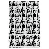 Panda Muster White BG Mittlere Geschenktüte (Rückseite)