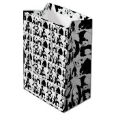 Panda Muster White BG Mittlere Geschenktüte (Rückseite Schrägansicht)