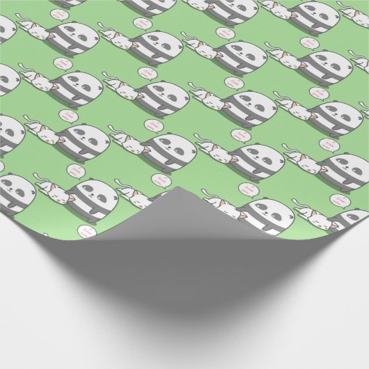 Panda Muster Wrapping Paper Geschenkpapier (Ecke)