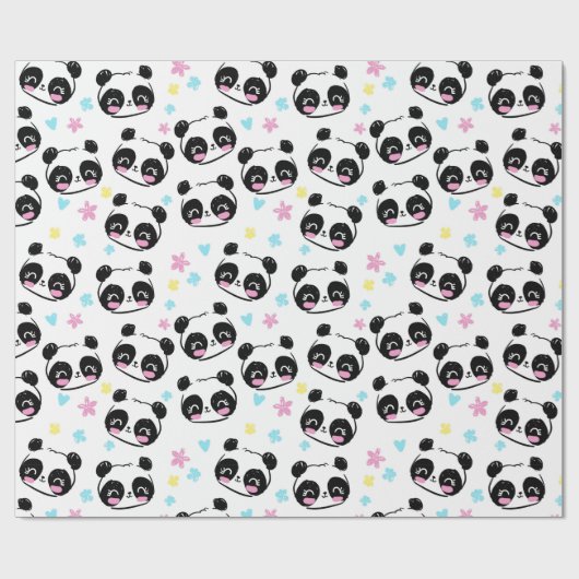 Panda Muster Wrapping Paper Geschenkpapier (Flach)