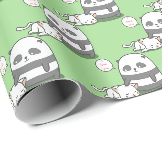 Panda Muster Wrapping Paper Geschenkpapier (Rolleneckpunkt)