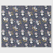 Panda Muster Wrapping Paper Geschenkpapier (Flach)