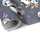 Panda Muster Wrapping Paper Geschenkpapier (Rolleneckpunkt)