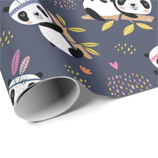 Panda Muster Wrapping Paper Geschenkpapier (Rolleneckpunkt)