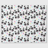 Panda Muster Wrapping Paper Geschenkpapier (Flach)