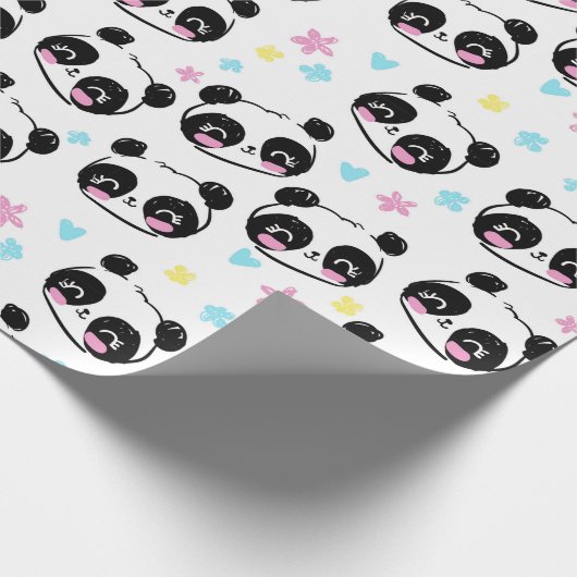 Panda Muster Wrapping Paper Geschenkpapier (Ecke)